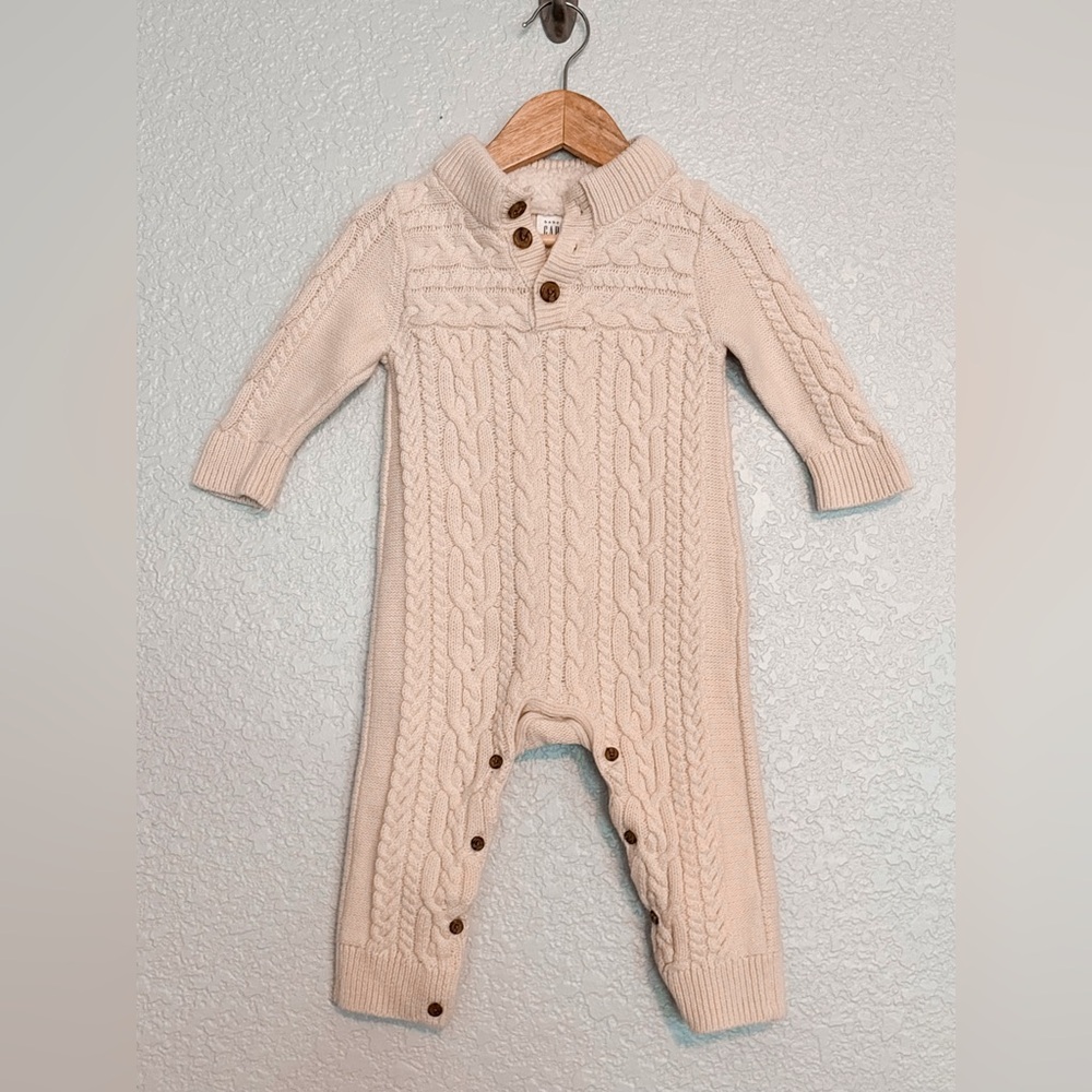 GAP Cream Cable Knit Kids One Piece 12-18 Months